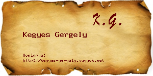 Kegyes Gergely névjegykártya